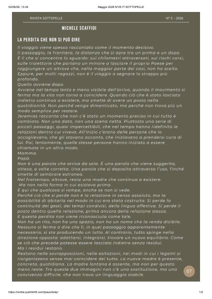 Anteprima della pubblicazione La perdita che non si può dire