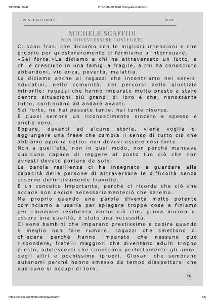 Anteprima della pubblicazione Non dovevi essere così forte