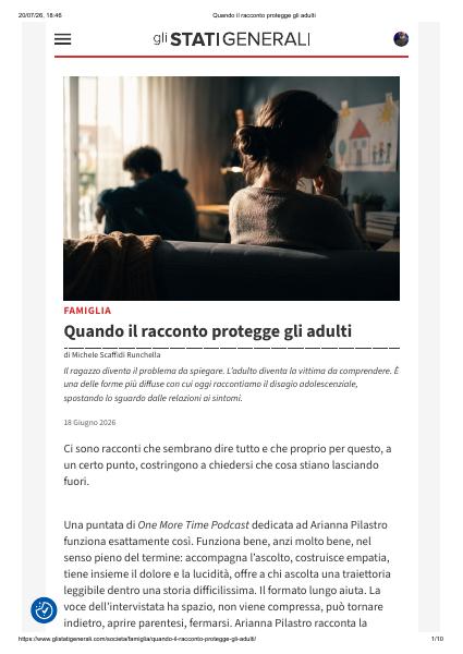 Anteprima della pubblicazione Quando il racconto protegge gli adulti