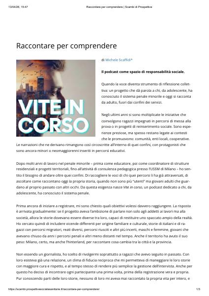Anteprima della pubblicazione Raccontare per comprendere